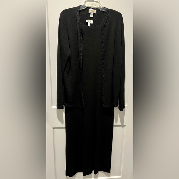 Talbots Dresses & Skirts - Talbots vintage 80’s dress with cover black Large Petite